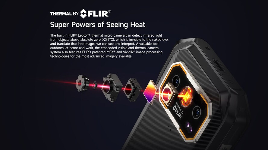 FLiR hőkamera az Armor 27T Pro hátoldalán